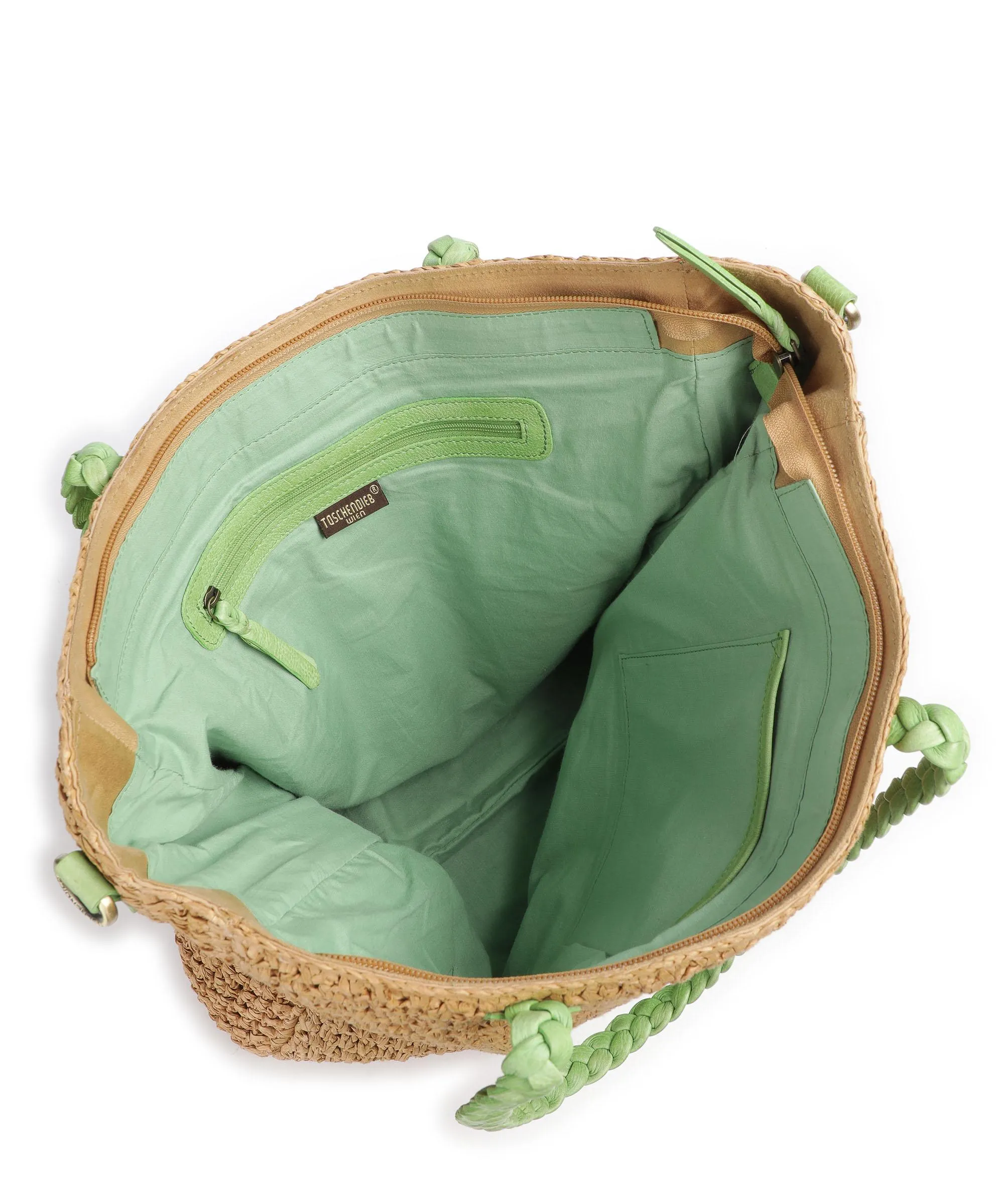  Taschendieb Wien Strandgasse 2 Borsa shopper libro beige/verde  