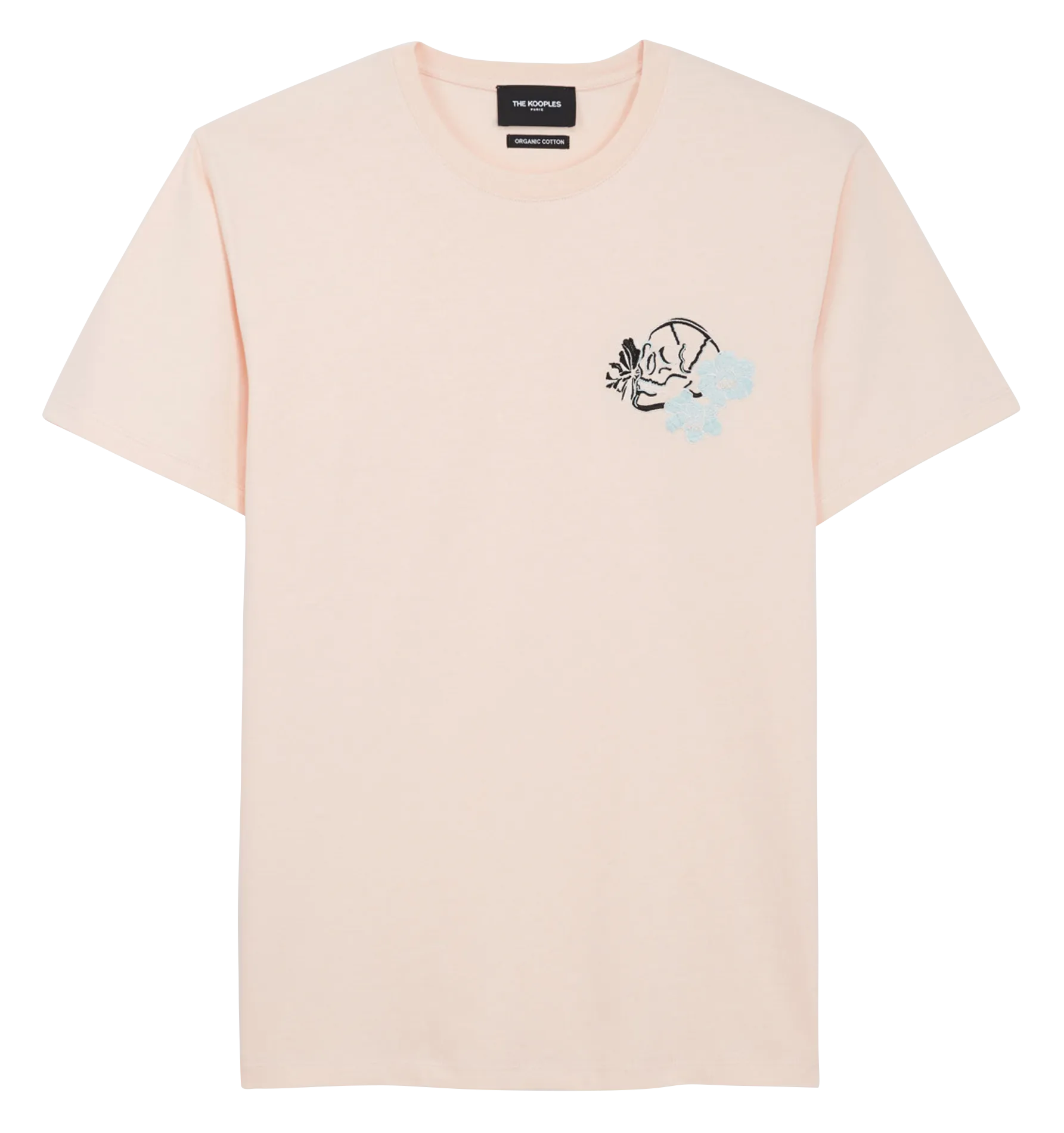  THE KOOPLES   T-shirt scollo tondo ricamata in cotone | Rosa