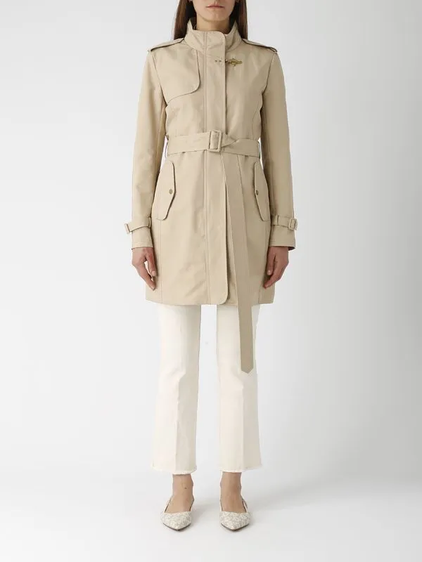 Trench donna Fay Virginia in twill di cotone Beige Chiaro