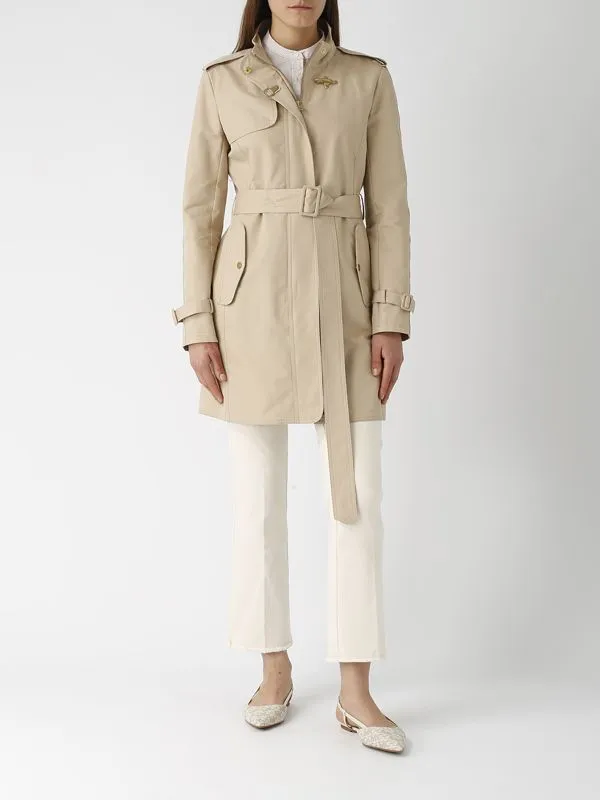 Trench donna Fay Virginia in twill di cotone Beige Chiaro