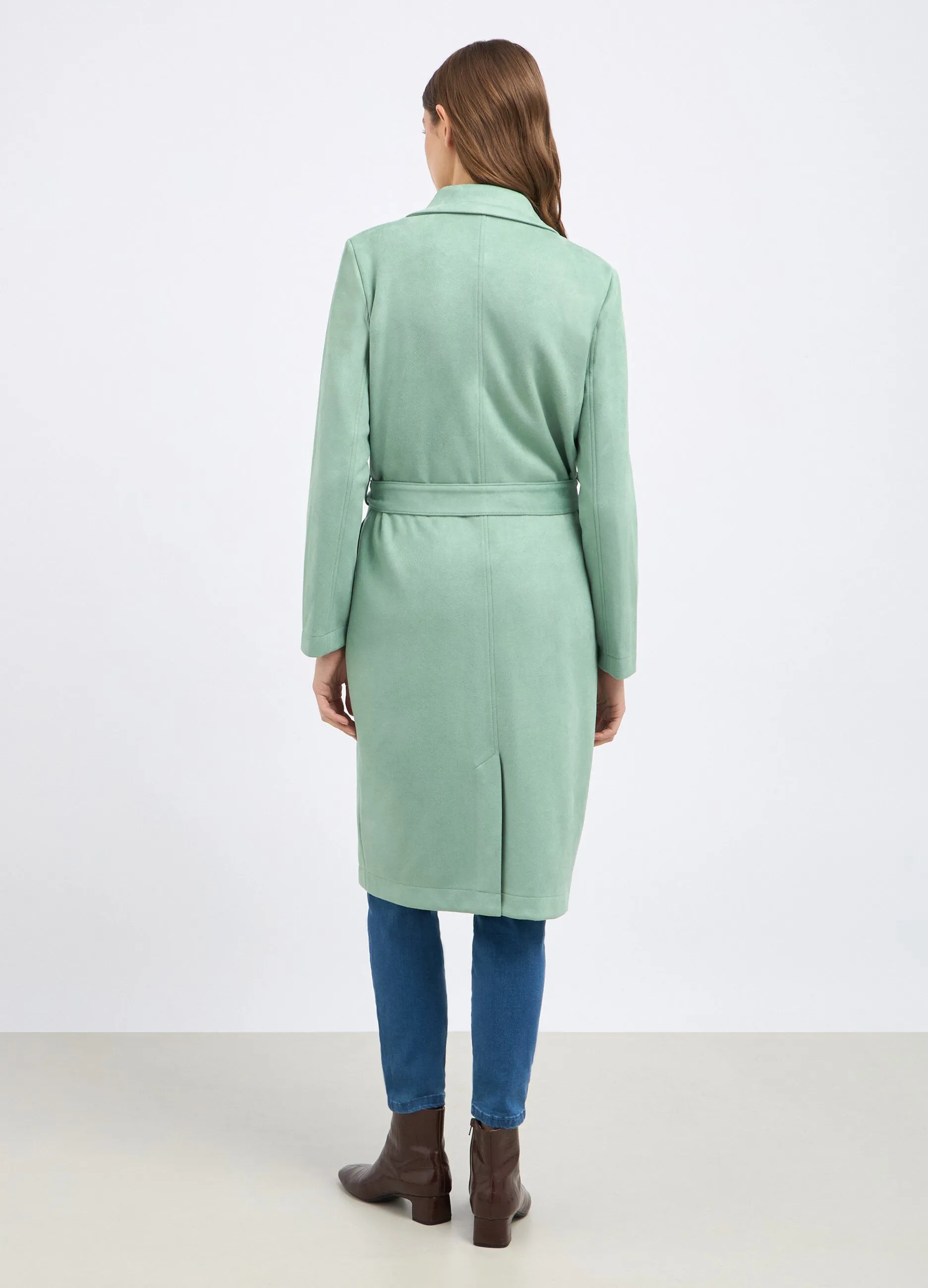 Trench doppiopetto con collo revers donna