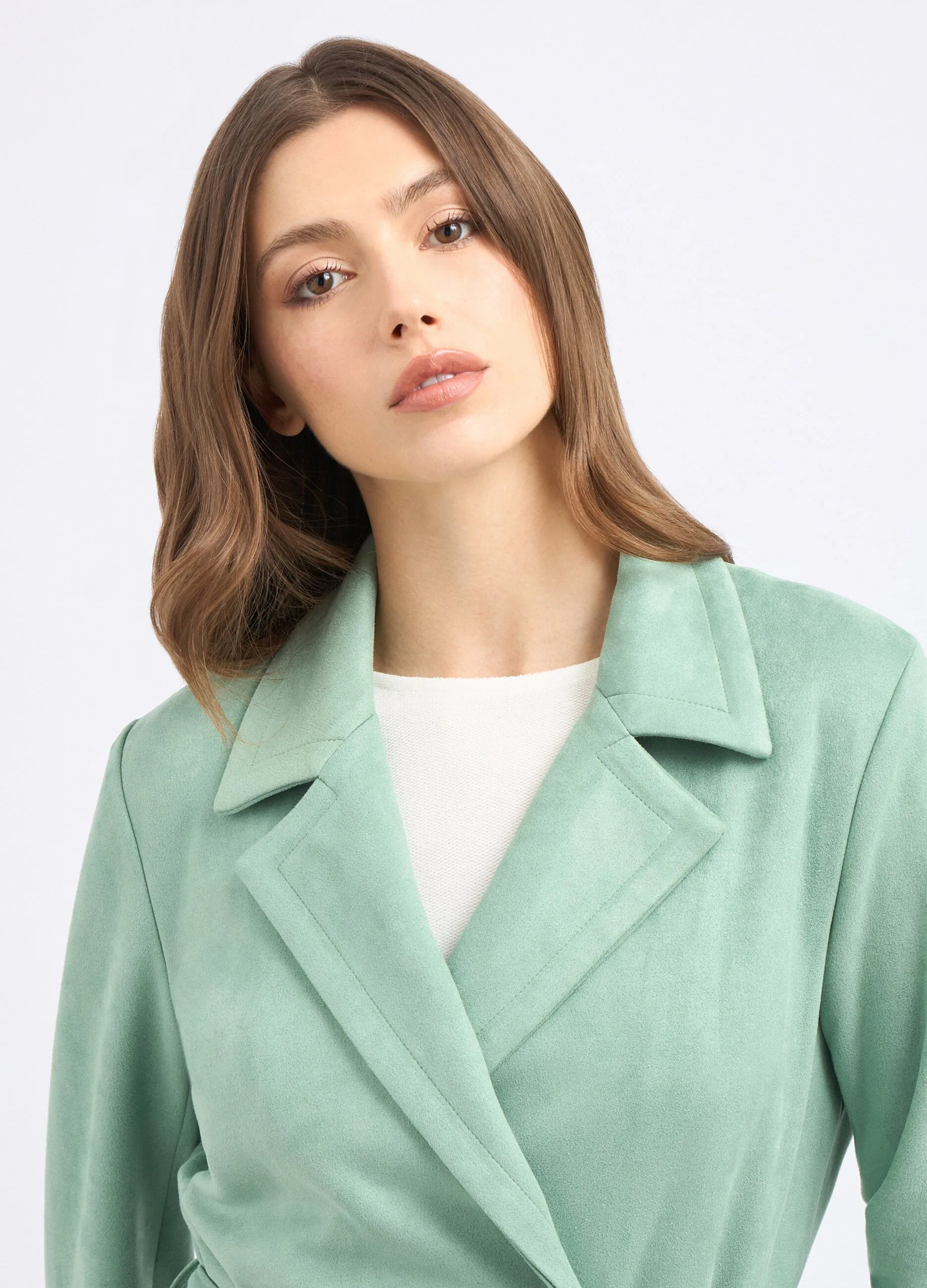 Trench doppiopetto con collo revers donna