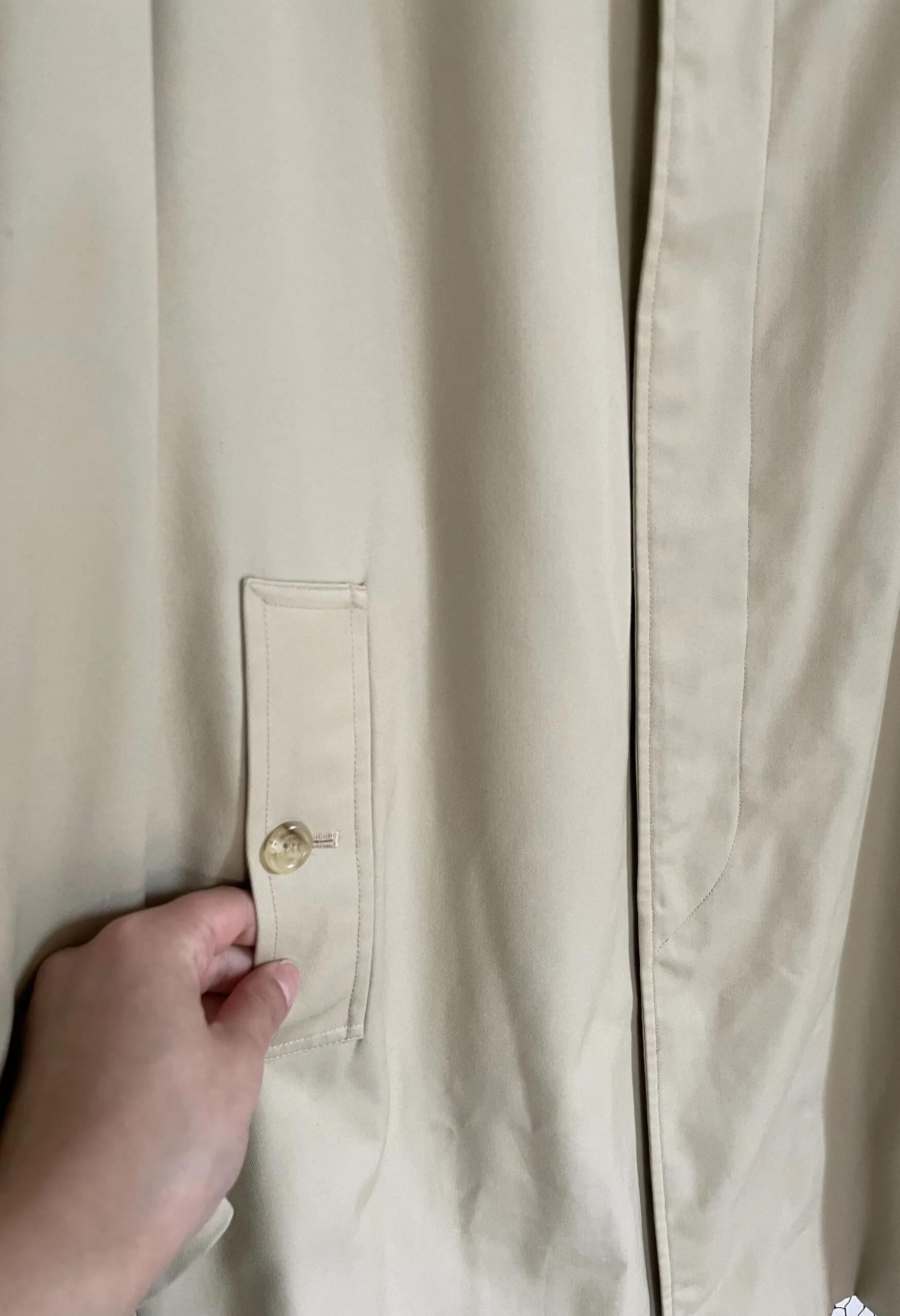 Trench unisex beige con interno tartan vintage anni ’70