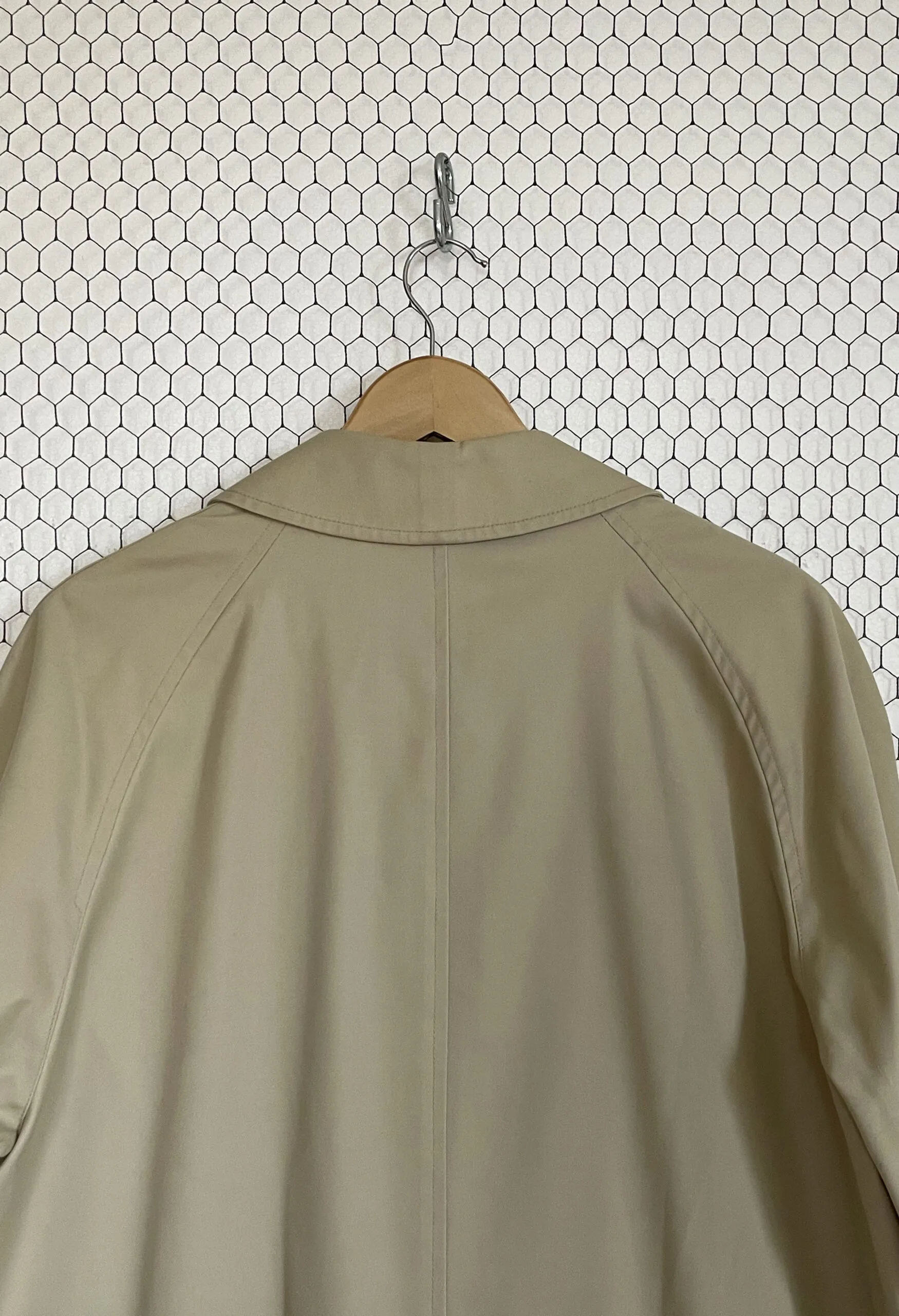 Trench unisex beige con interno tartan vintage anni ’70