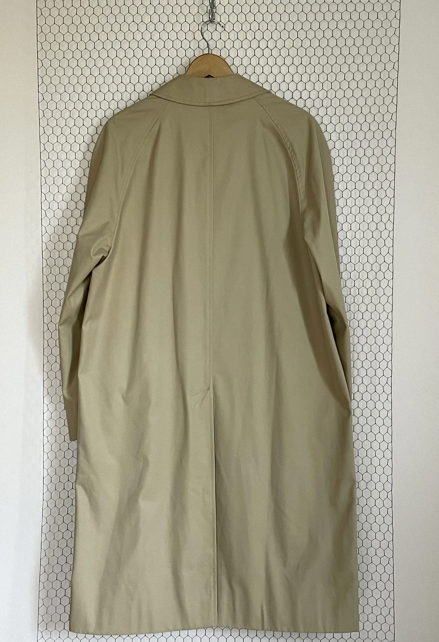 Trench unisex beige con interno tartan vintage anni ’70