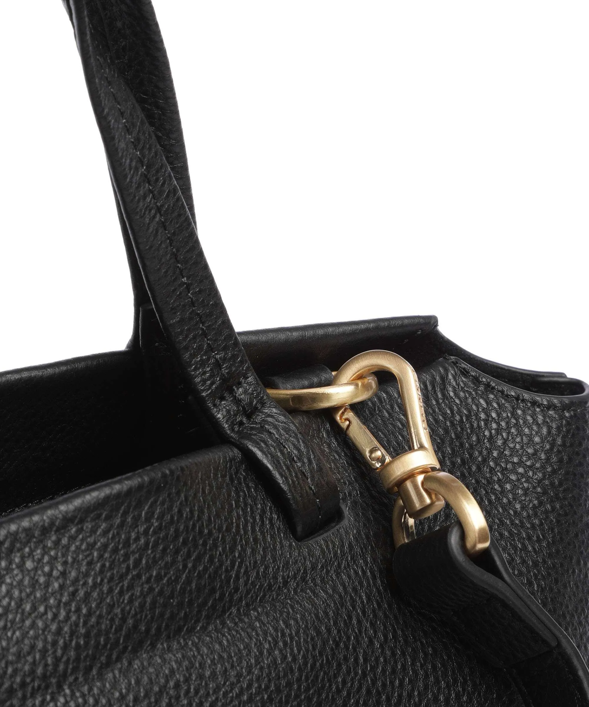  Twinset Many Monday Borsa a mano pelle di vacchetta grana nero  