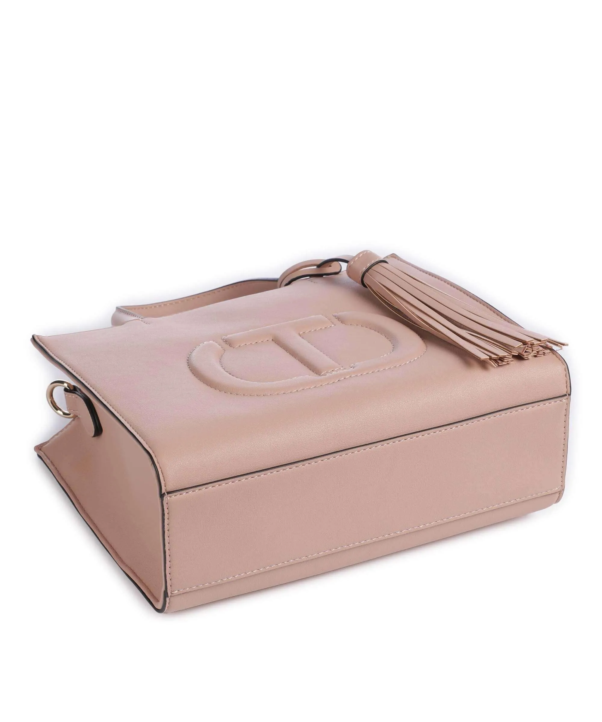  Twinset Oval T Logo Borsa a mano pelle sintetica rosa antico  
