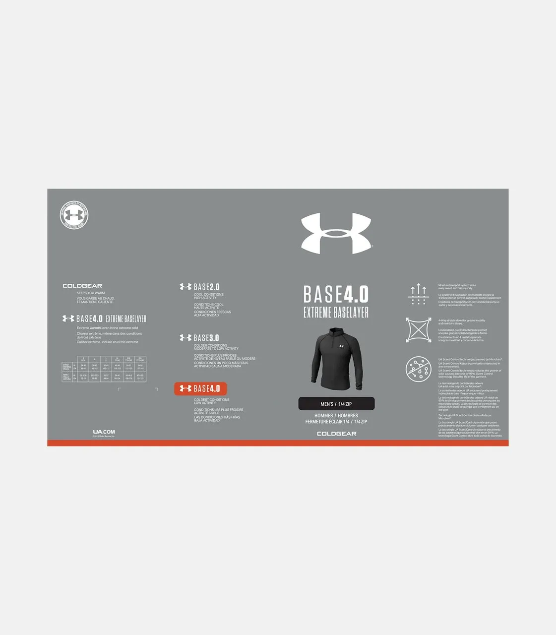 Under Armour Tactical ColdGear Base 4.0 1/4 Zip da uomo Nero