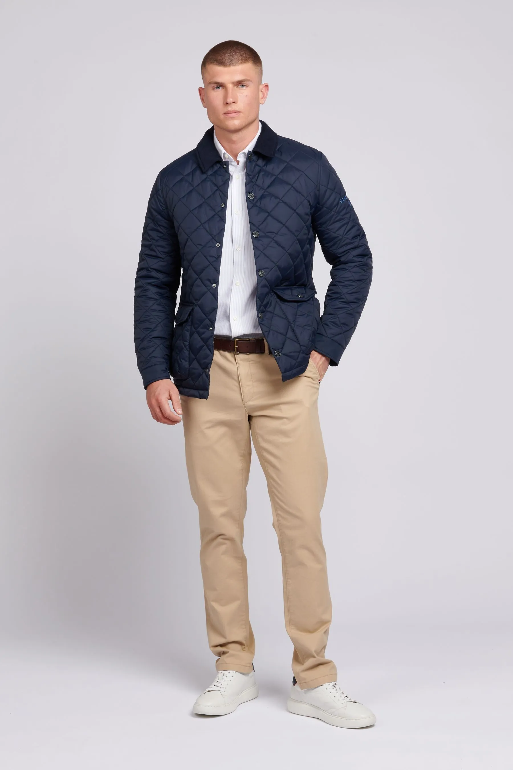 U.S. Polo Assn. Uomo Blu - Con colletto Giacca trapuntata