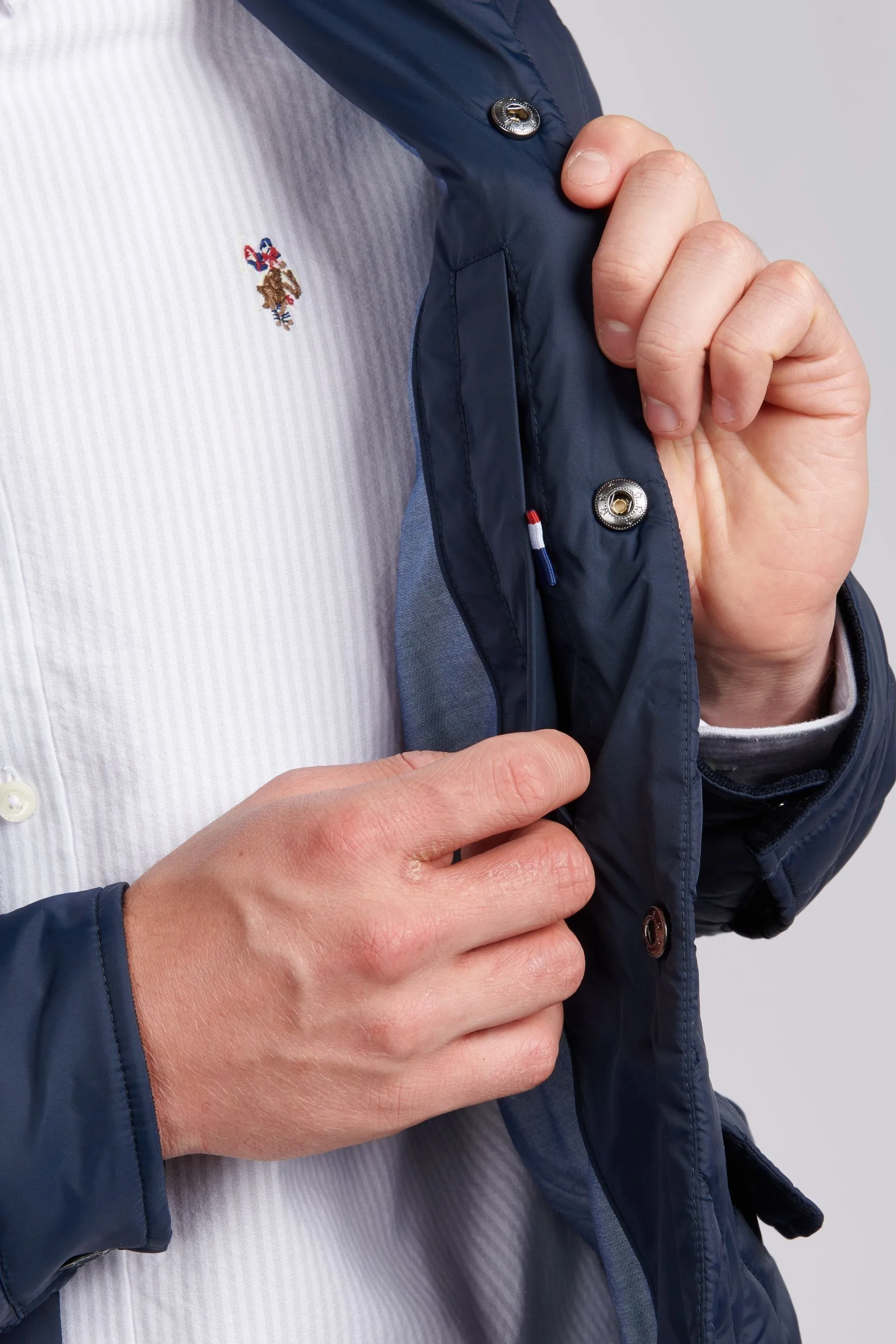 U.S. Polo Assn. Uomo Blu - Con colletto Giacca trapuntata