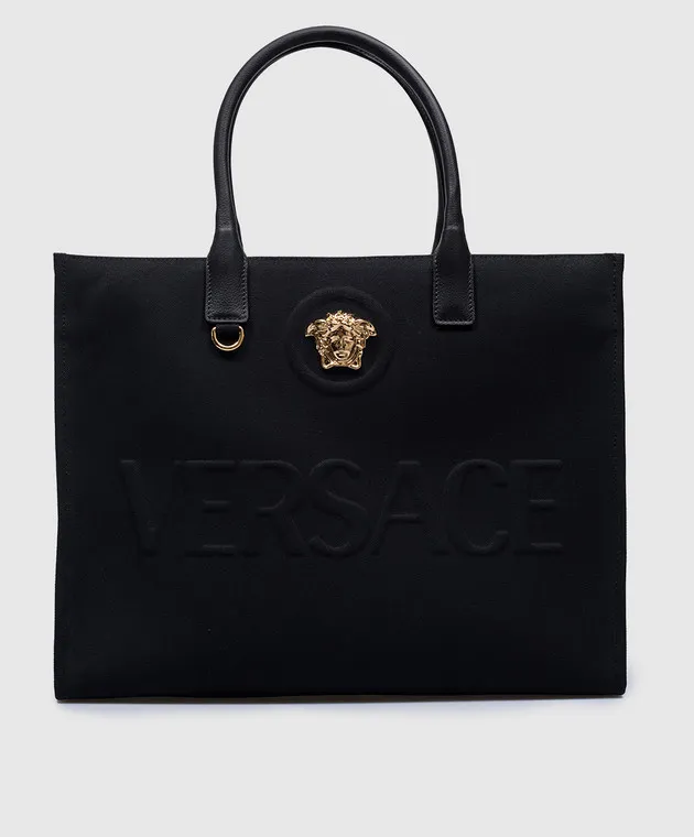 Versace Borsa tote nera LA MEDUSA con logo 10047411A03095