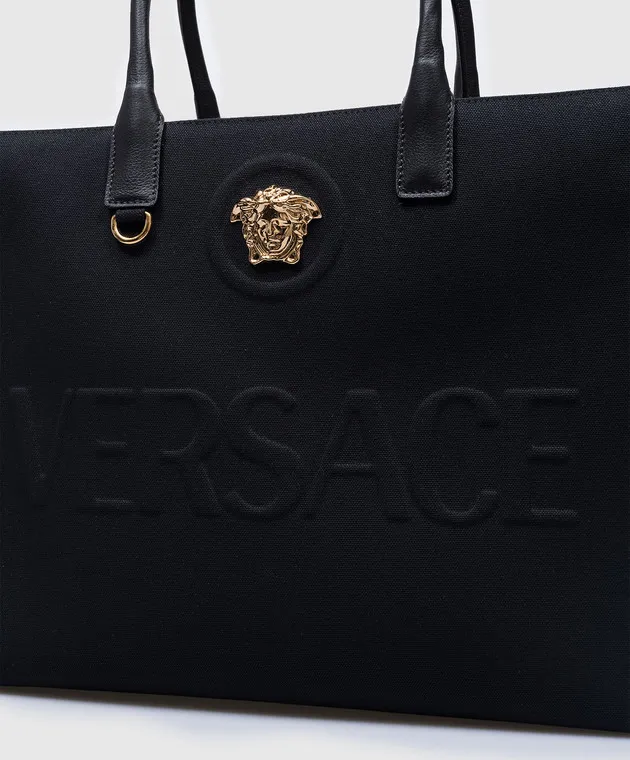 Versace Borsa tote nera LA MEDUSA con logo 10047411A03095