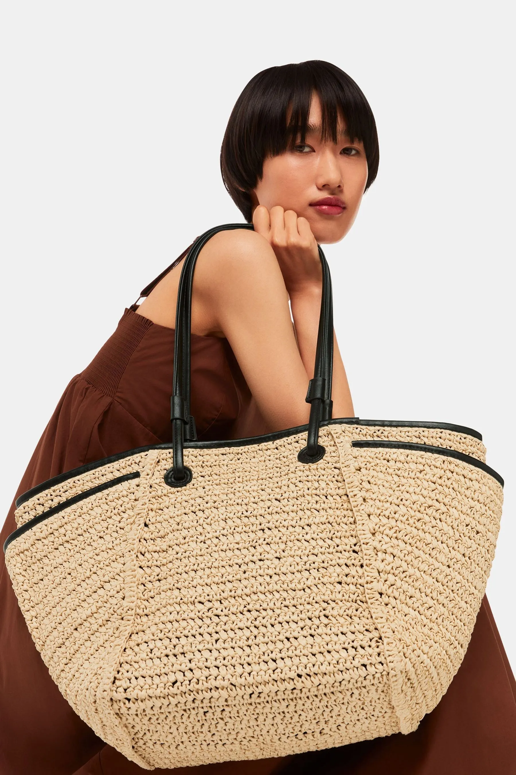 Whistles - Zoelle - Paglia color carne - Borsa tote